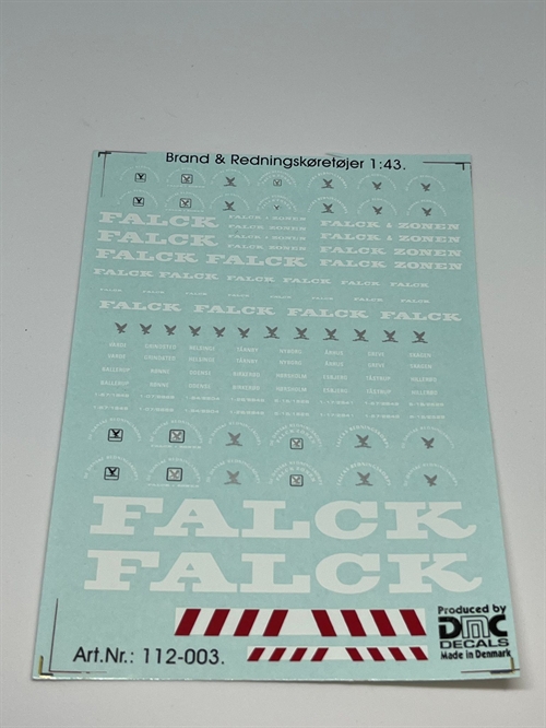 DMC Decals DP 112-003 Falck Fire & Rescue Vehicles 1:43