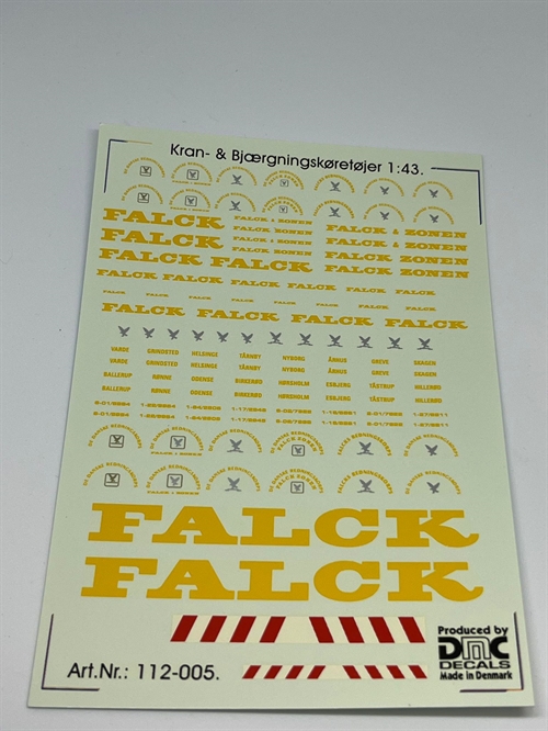 DMC Decals DP 112-005 Falck Crane and Recovery Vehicles 1:43