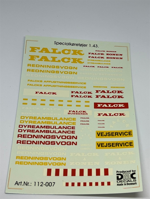 DMC Decals DP 112-007 Special vehicles 1:43