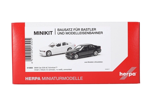 Herpa 013925 MiniKit BMW 3er E36 AC Schnitzer, (set of 2) black and white, H0