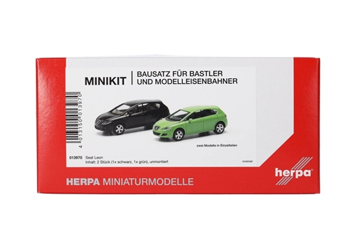 Herpa 013970 MiniKit Seat Leon (set of 2) green and black, H0
