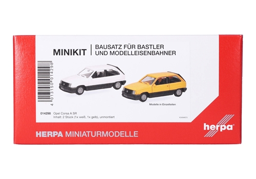 Herpa 014298 Herpa MiniKit: Opel Corsa A SR, white and yellow (2 pieces)