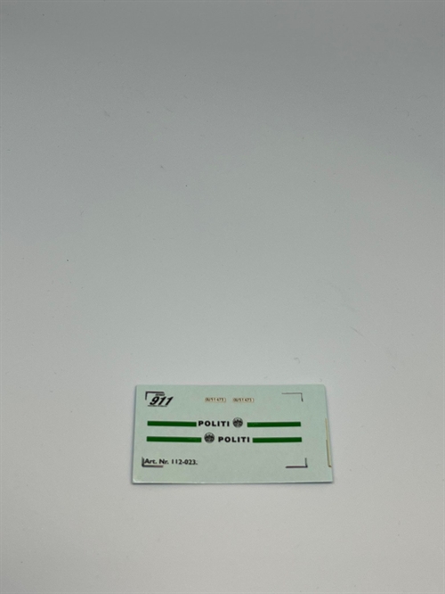 DMC Decals FB019 112-023 Police 1/87