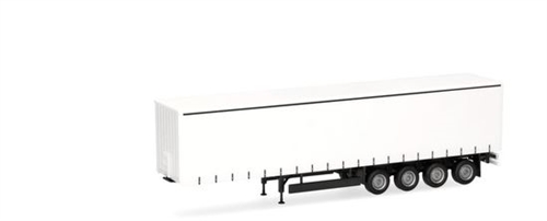 Herpa 077118 Canvas curtain trailer, 4-axle, white, H0