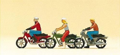 Preiser 10126 Motorcykelkørere, 3 stk, H0 NYHED 2016