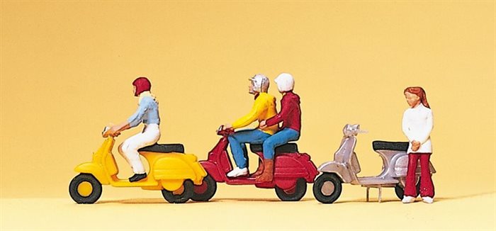 Preiser 10128 Vespa scooter kørere H0