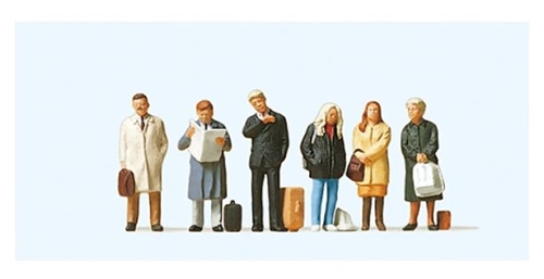 Preiser 10411 Travelers waiting, six figures, H0