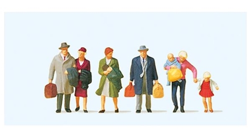 Preiser 10511 Walking traveler, six figures, H0