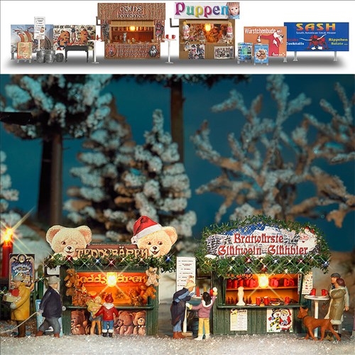 Busch 1060 2 Christmas stalls, H0
