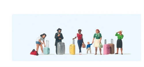 Preiser 10795 Travelers with suitcases, H0