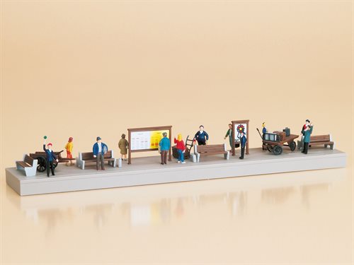 Auhagen 11339 Platform decoration with figures, H0