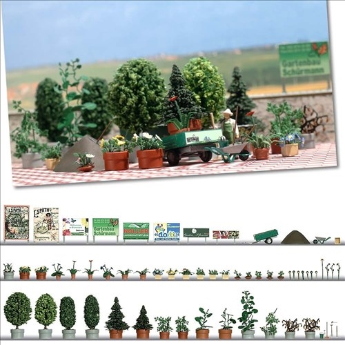 Busch 1211 Flower and planter set, H0