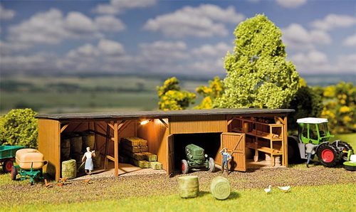 Faller 130523 Straw Bale Warehouse with Workshop and Garage H0