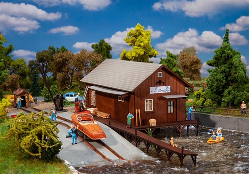 Faller 130588 Boathouse with pier, laser cut, H0