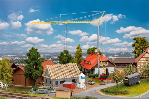 Faller 130658 House under construction, with crane, H0