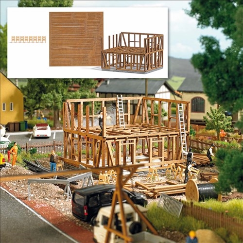 Busch 1371 Half-timbered house under construction, H0