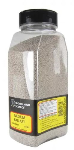 Woodland Scenics B1381 Medium Ballast, Light Grey, Scatter Can, 945 cm3