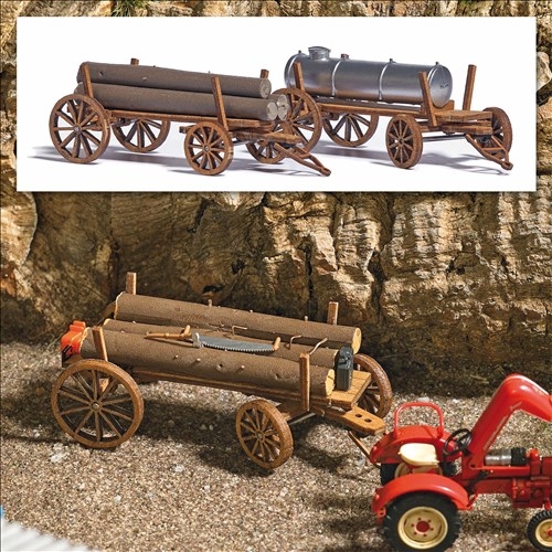 Busch 1386 Timber wagon, H0