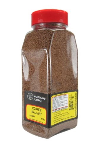 Woodland Scenics B1386 Coarse Ballast, Brown in a Straw Can, 945 cm³
