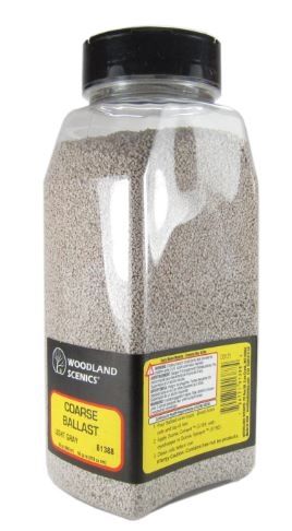 Woodland Scenics 1388 Coarse Ballast, Lys grå, strødåse, 945 cm3 NYHED 2017