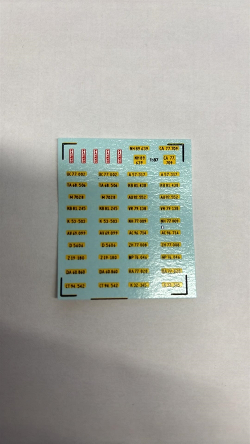 DMC Decals 87-139 Number Plates 1/87