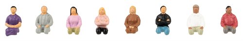 Faller 151700 Seated Persons, Legless, II, Eight Figures, H0