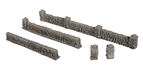 Noch 58281 Basalt WALLS, wall height 1.5 cm, pillar height 2.0 cm, total wall length 104 cm, H0