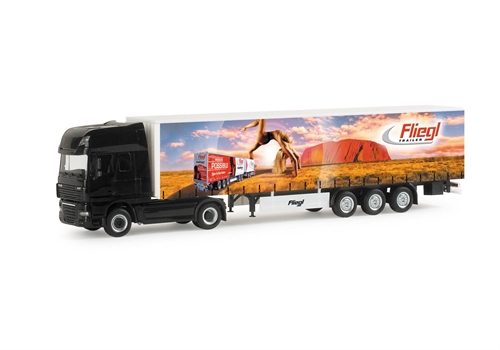Herpa 155502 DAF XF 105 SSC Curtainside Trailer "Fliegl"