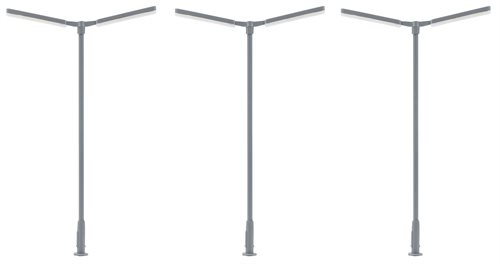 Faller 180122 LED cross mast lights, double, cool white, 3 pieces, H0