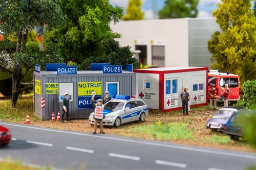 Faller 180338 Office Containers Police and DRK, H0
