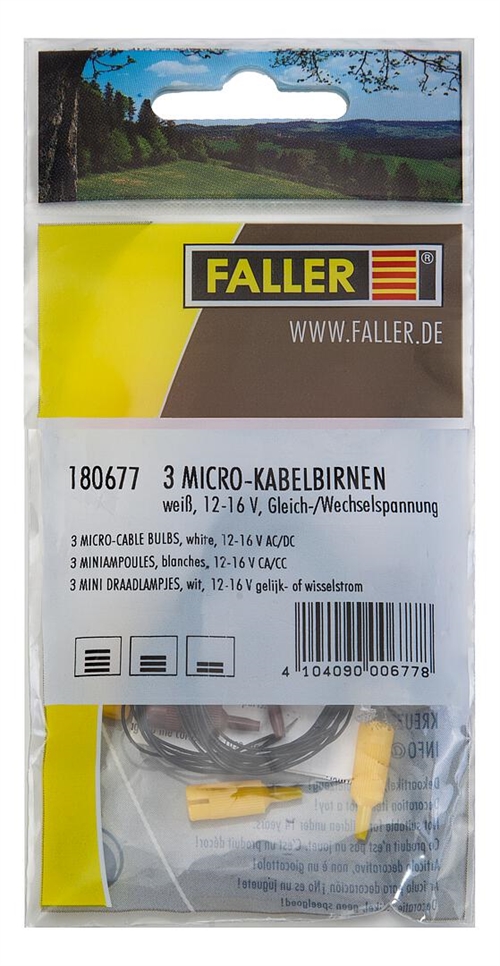 Faller 180677 3 micro cable bulbs, white