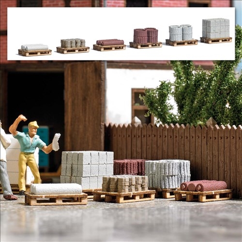 Busch 1813 Pallets with building materials, H0