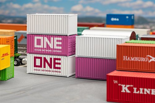 Faller 182052 20' Container, ONE, Set of 5, H0