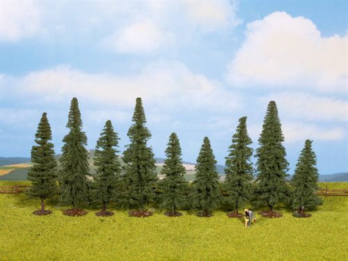 Noch 25086 Grantræer, 9 stk, ca 8-12 cm høje, H0, NYHED 2016