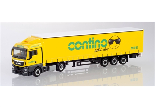 Herpa 310901 MAN TGX XLX Euro 6c Semitrailer Curtainside Trailer "Contino"