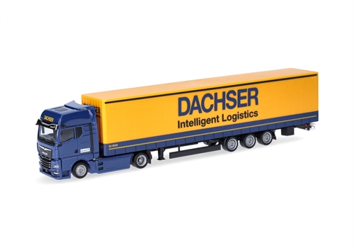 Herpa 318143 MAN eTGX GX lowliner semi-trailer truck 15m "Dachser Intelligent Logistics"