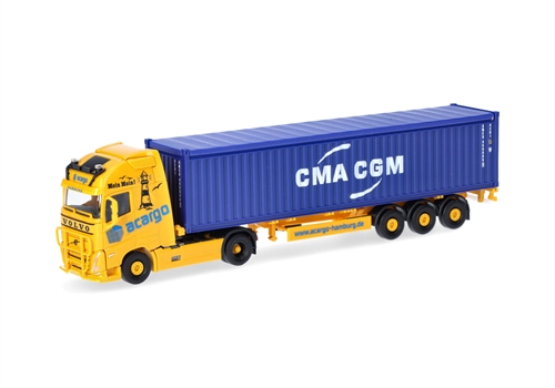 Herpa 318822 Volvo FH GL XL 2020 container semi-trailer "acargo/CMA-CGM", H0