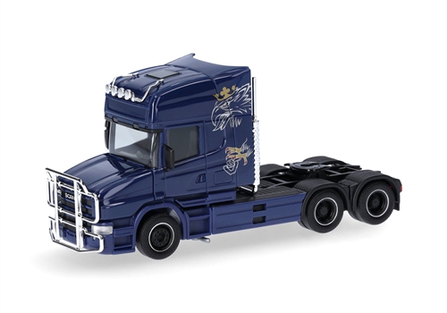 Herpa 319423-002 Scania Hauber 04 Topline tractor, 3-axle, cobalt blue, H0