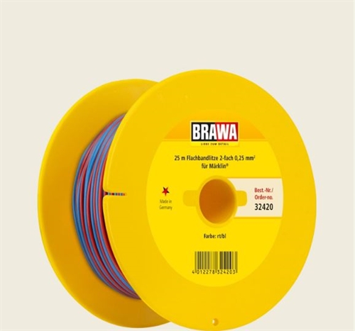 Brawa 32420 Flat cable red/blue, 0.25 mm2, 25 m