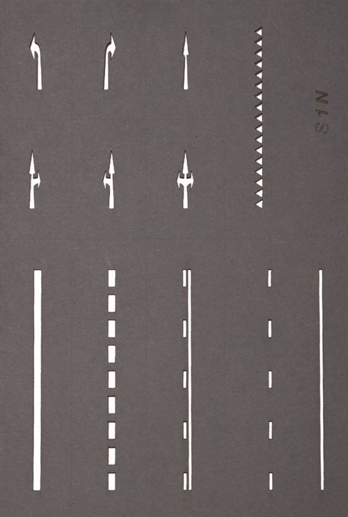 Noch 34240 Road marking templates, 5 templates with 38 different road markings, TRACK N