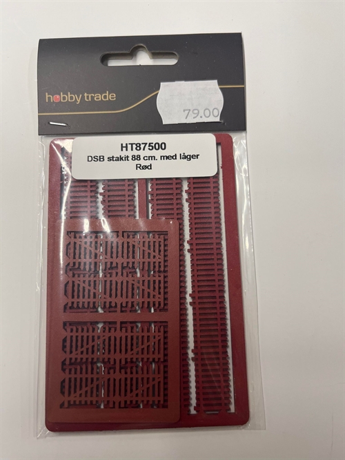 Hobbytrade 87500 DSB Fence 88 cm with Gates, Red H0