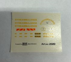  DMC Decals FB039 Animal Ambulance