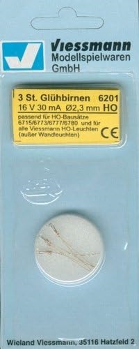 Viessmann 6201 3 Incandescent lamp clear T 3/4, 2.3mm