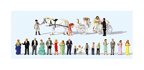 Preiser 13011 Wedding Party with Carriage, H0