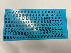 DMC Decals 41s RDAF letters and numbers - Black decals, 6 mm high