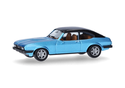 Herpa 430807-002 Ford Capri II with Vinyl Roof, Miami Blue Metallic, H0