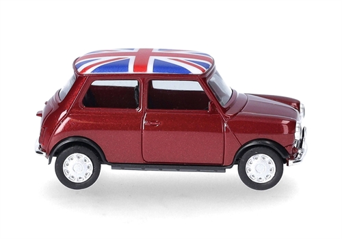 Herpa 431149 Mini Mayfair right-hand drive with 2 extra headlights and two-piece grill, nightfire red metallic, H0