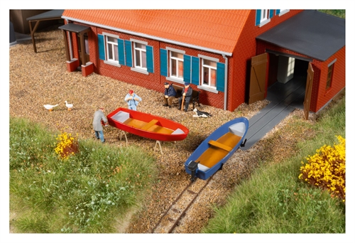 Auhagen 11476 Boathouse with bedding, H0