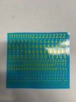 DMC Decals T16 Numbers, mixed sizes, yellow