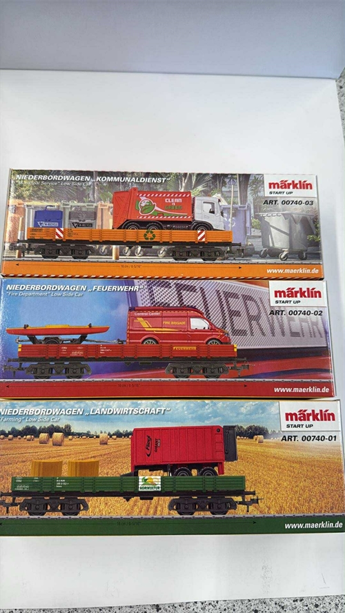 Märklin 00740 Start Up wagon set with three different four-axle wagons in fictional livery